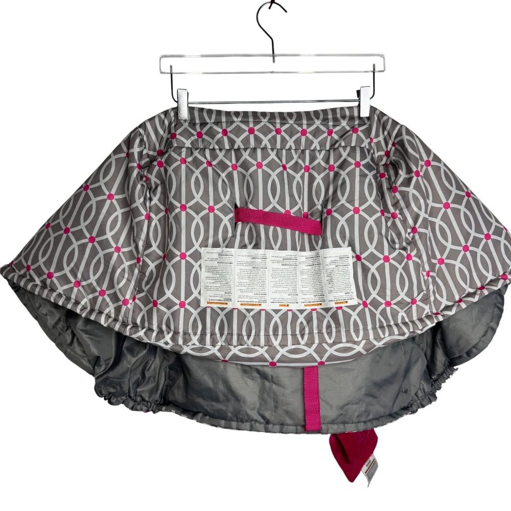 Boppy Grey White Pink Shopping Cart Cover With Pink Owl Toy - Picture 4 of 8